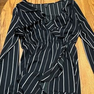 Express Black and White Striped Dress